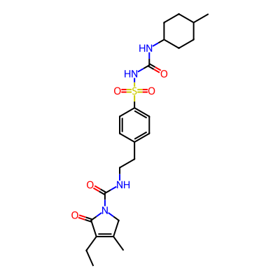 1H-Pyrrole-1-carboxamide, 3-ethyl-2,5-dihydro-4-methyl-N-2-4-(trans-4-methylcyclohexyl)aminocarbonylaminosulfonylphenylethyl-2-oxo-