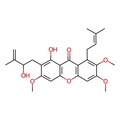 1-Hydroxy-3,6,7-trimethoxy-2-(2-hydroxy-3-methyl-3-butenyl)-8-(3-methyl-2-butenyl)-xanthone