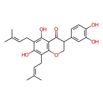 3-(3,4-Dihydroxyphenyl)-5,7-dihydroxy-6,8-bis(3-methylbut-2-enyl)chroman-4-one