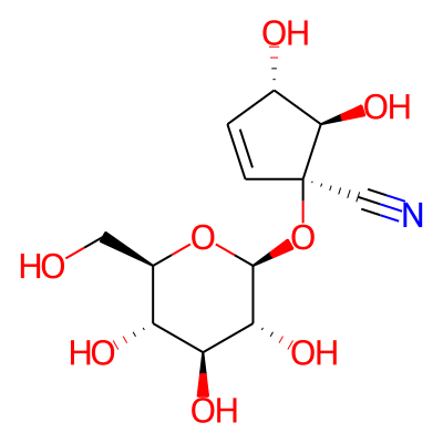 2-Cyclopentene-1-carbonitrile, 1-(beta-D-glucopyranosyloxy)-4,5-dihydroxy-,(1alpha,4alpha,5beta)-