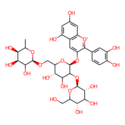 (2R,4S,5R)-2-[[(3S,6S)-6-[2-(3,4-dihydroxyphenyl)-5,7-dihydroxychromenylium-3-yl]oxy-3,4-dihydroxy-5-[(2S,3R,5S)-3,4,5-trihydroxy-6-(hydroxymethyl)oxan-2-yl]oxyoxan-2-yl]methoxy]-6-methyloxane-3,4,5-t