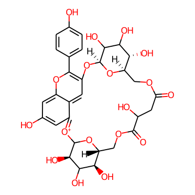 3,5-di-O-(beta-Glucopyranosyl) pelargonidin 6''-O-4, 6'''-O-1-cyclic malate