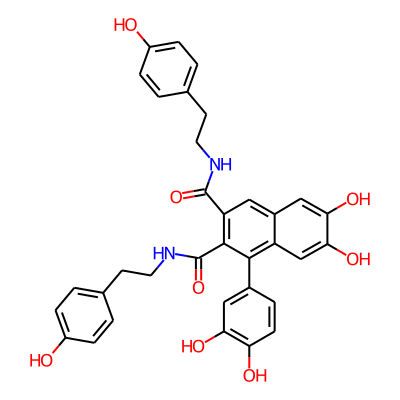 1-(3,4-dihydroxyphenyl)-6,7-dihydroxy-2-N,3-N-bis[2-(4-hydroxyphenyl)ethyl]naphthalene-2,3-dicarboxamide