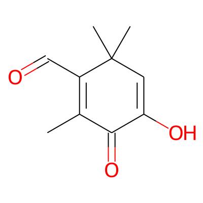4-Hydroxy-2,6,6-trimethyl-3-oxo-1,4-cyclohexadiene-1-carboxaldehyde