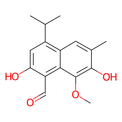1-Naphthalenecarboxaldehyde, 2,7-dihydroxy-8-methoxy-6-methyl-4-(1-methylethyl)-
