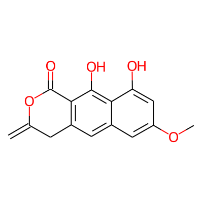 1H-Naphtho(2,3-c)pyran-1-one, 3,4-dihydro-9,10-dihydroxy-7-methoxy-3-methylene-