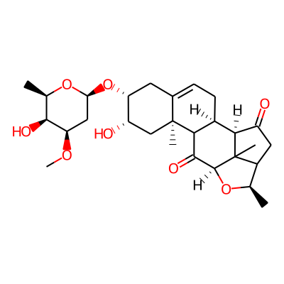 3-((2,6-Dideoxy-3beta-O-methyl-lyxo-hexopyranosyl)oxy)-12alpha,20-epoxy-2beta-hydroxy-14beta,17alpha-pregn-5-ene-11,15-dione