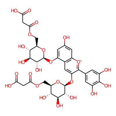 Delphinidin 3,5-bis(6-O-malonylglucoside)
