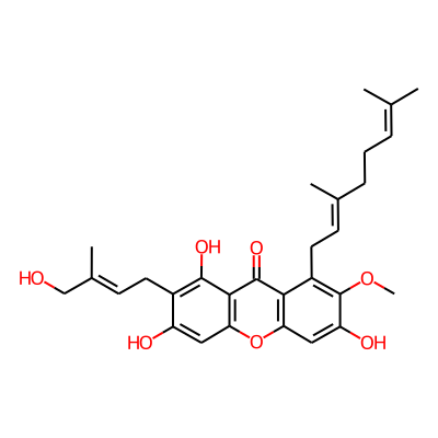 1-[(2E)-3,7-dimethylocta-2,6-dienyl]-3,6,8-trihydroxy-7-[(E)-4-hydroxy-3-methylbut-2-enyl]-2-methoxyxanthen-9-one