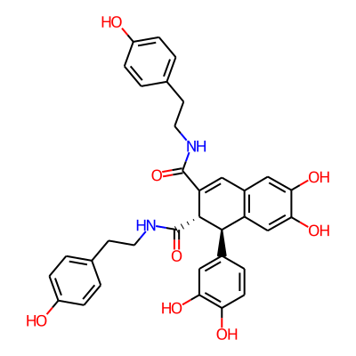 (1R,2S)-1-(3,4-dihydroxyphenyl)-6,7-dihydroxy-2-N,3-N-bis[2-(4-hydroxyphenyl)ethyl]-1,2-dihydronaphthalene-2,3-dicarboxamide