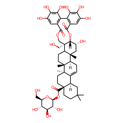 (2alpha,3beta(R),4alpha)-beta-D-Glucopyranosyl 3,23-((4,4',5,5',6,6'-hexahydroxy(1,1'-biphenyl)-2,2'-diyl)bis(carbonyloxy))-2,24-dihydroxyolean-12-en-28-oate