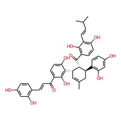 (E)-1-[3-[(1S,5S,6R)-6-[2,4-dihydroxy-3-[(E)-3-methylbut-1-enyl]benzoyl]-5-(2,4-dihydroxyphenyl)-3-methylcyclohex-2-en-1-yl]-2,4-dihydroxyphenyl]-3-(2,4-dihydroxyphenyl)prop-2-en-1-one