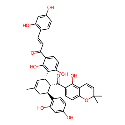 (E)-3-(2,4-dihydroxyphenyl)-1-[3-[(1S,5S,6R)-5-(2,4-dihydroxyphenyl)-6-(5-hydroxy-2,2-dimethylchromene-6-carbonyl)-3-methylcyclohex-2-en-1-yl]-2,4-dihydroxyphenyl]prop-2-en-1-one