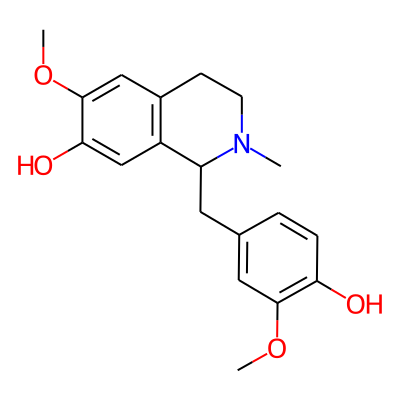 7-Isoquinolinol, 1,2,3,4-tetrahydro-1-((4-hydroxy-3-methoxyphenyl)methyl)-6-methoxy-2-methyl-, (+-)-