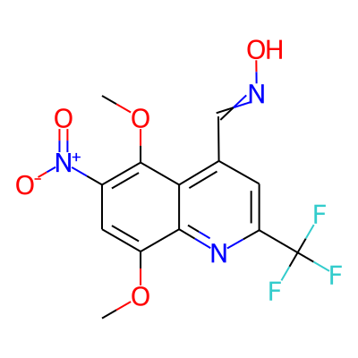 N-[[5,8-dimethoxy-6-nitro-2-(trifluoromethyl)quinolin-4-yl]methylidene]hydroxylamine