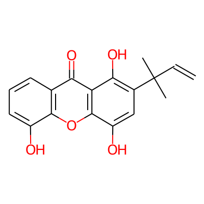 2-(1,1-Dimethyl-2-propenyl)-1,4,5-trihydroxy-9H-xanthen-9-one
