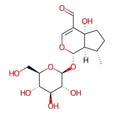 Cyclopenta(c)pyran-4-carboxaldehyde, 1-(beta-D-glucopyranosyloxy)-1,4a,5,6,7,7a-hexahydro-4a-hydroxy-7-methyl-, (1S,4aR,7S,7aR)-