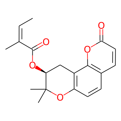 (S,Z)-8,8-Dimethyl-2-oxo-2,8,9,10-tetrahydropyrano[2,3-f]chromen-9-yl 2-methylbut-2-enoate