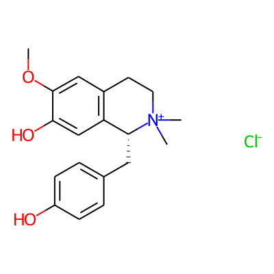 Isoquinolinium, 1,2,3,4-tetrahydro-7-hydroxy-1-((4-hydroxyphenyl)methyl)-6-methoxy-2,2-dimethyl-, chloride, (R)-