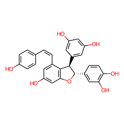 4-[(2R,3R)-3-(3,5-dihydroxyphenyl)-6-hydroxy-4-[(Z)-2-(4-hydroxyphenyl)vinyl]-2,3-dihydrobenzofuran-2-yl]benzene-1,2-diol