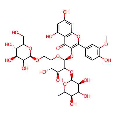 Isorhamnetin 3-rhamnosyl-(1->2)-[glucosyl-(1->6)-glucoside]