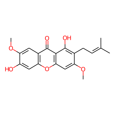 1,6-Dihydroxy-3,7-dimethoxy-2-(3-methylbut-2-enyl)xanthen-9-one