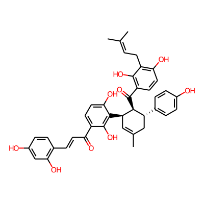 (E)-1-[3-[(1R,5R,6S)-6-[2,4-dihydroxy-3-(3-methylbut-2-enyl)benzoyl]-5-(4-hydroxyphenyl)-3-methylcyclohex-2-en-1-yl]-2,4-dihydroxyphenyl]-3-(2,4-dihydroxyphenyl)prop-2-en-1-one