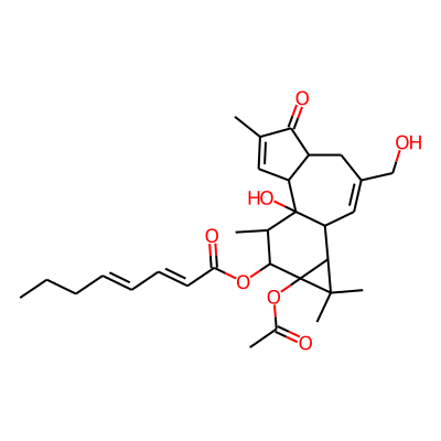 9a-(Acetyloxy)-7b-hydroxy-3-(hydroxymethyl)-1,1,6,8-tetramethyl-5-oxo-1a,1b,4,4a,5,7a,7b,8,9,9a-decahydro-1H-cyclopropa[3,4]benzo[1,2-E]azulen-9-yl (2E,4E)-2,4-octadienoate