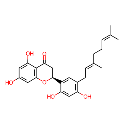 4H-1-Benzopyran-4-one, 2-(5-((2E)-3,7-dimethyl-2,6-octadienyl)-2,4-dihydroxyphenyl)-2,3-dihydro-5,7-dihydroxy-, (2S)-