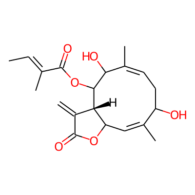 2-Butenoic acid, 2-methyl-, 2,3,3a,4,5,8,9,11a-octahydro-5,9-dihydroxy-6,10-dimethyl-3-methylene-2-oxocyclodeca(b)furan-4-yl ester, (3aS-(3aR*,4S*(Z),5S*,6E,9S*,10Z,11aS*))-