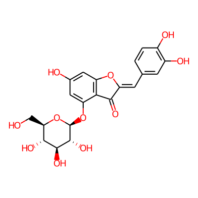 (2Z)-2-[(3,4-dihydroxyphenyl)methylidene]-6-hydroxy-4-[(2S,3R,4S,5S,6R)-3,4,5-trihydroxy-6-(hydroxymethyl)oxan-2-yl]oxy-1-benzofuran-3-one