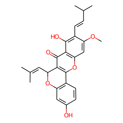 3,8-dihydroxy-10-methoxy-9-[(E)-3-methylbut-1-enyl]-6-(2-methylprop-1-enyl)-6H-chromeno[4,3-b]chromen-7-one