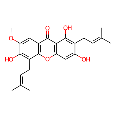 1,3,6-Trihydroxy-2,5-bis(3-methyl-2-butenyl)-7-methoxyxanthone