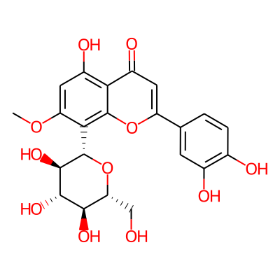 2-(3,4-dihydroxyphenyl)-5-hydroxy-7-methoxy-8-[(2S,3R,4R,5S,6R)-3,4,5-trihydroxy-6-(hydroxymethyl)oxan-2-yl]chromen-4-one