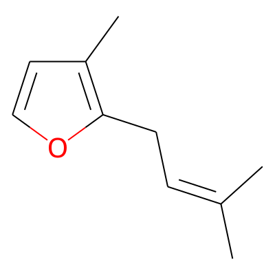 Furan, 3-methyl-2-(3-methyl-2-butenyl)-