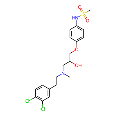 1-(4-Methanesulfonamidophenoxy)-3-(N-methyl-3,4-dichlorophenylethylamino)-2-propanol