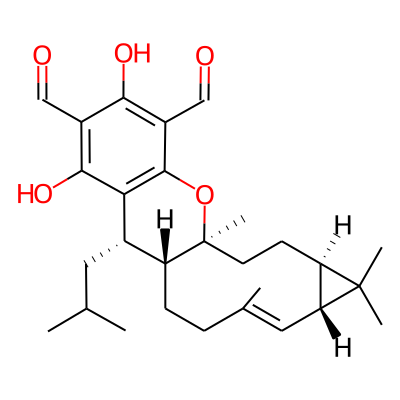 (1S,4R,6R,7E,11R,12S)-14,16-dihydroxy-1,5,5,8-tetramethyl-12-(2-methylpropyl)-19-oxatetracyclo[9.8.0.04,6.013,18]nonadeca-7,13,15,17-tetraene-15,17-dicarbaldehyde