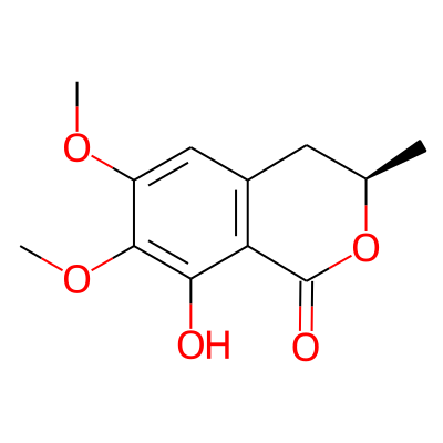 1H-2-Benzopyran-1-one, 3,4-dihydro-8-hydroxy-6,7-dimethoxy-3-methyl-, (R)-