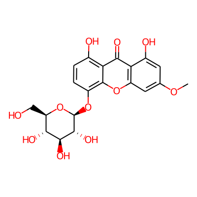 9H-Xanthen-9-one, 1,8-dihydroxy-5-(beta-D-glucopyranosyloxy)-3-methoxy-