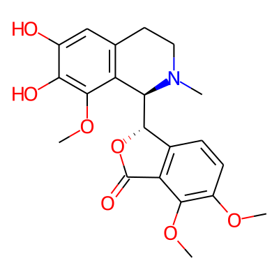 l-alpha-Methyl-8-methoxy-6,7-dihydroxy-1-(6,7-dimethoxy-3-phthalidyl)-1,2,3,4-tetrahydroisoquinoline