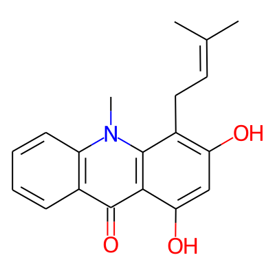1,3-Dihydroxy-10-methyl-4-(3-methylbut-2-enyl)acridin-9-one
