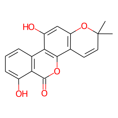 7,11-Dihydroxy-2,2-dimethylisochromeno[3,4-f]chromen-6-one