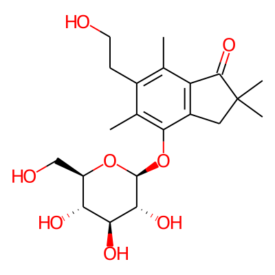 1H-Inden-1-one, 4-(beta-D-glucopyranosyloxy)-2,3-dihydro-6-(2-hydroxyethyl)-2,2,5,7-tetramethyl-