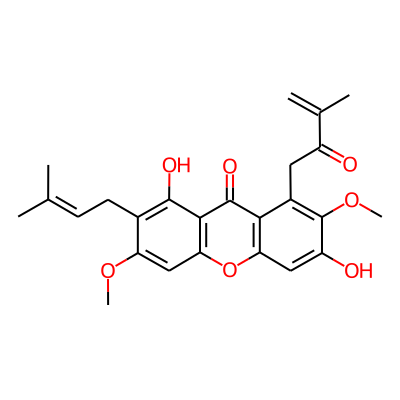 1,6-Dihydroxy-3,7-dimethoxy-2-(3-methyl-2-butenyl)-8-(2-oxo-3-methyl-3-butenyl)-xanthone