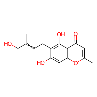 5,7-Dihydroxy-6-(4-hydroxy-3-methylbut-2-enyl)-2-methylchromen-4-one