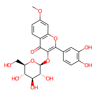 4H-1-Benzopyran-4-one, 2-(3,4-dihydroxyphenyl)-3-(beta-D-glucopyranosyloxy)-5-hydroxy-7-methoxy-