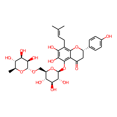 (2S)-6,7-dihydroxy-2-(4-hydroxyphenyl)-8-(3-methylbut-2-enyl)-5-[(2S,3R,4S,5S,6R)-3,4,5-trihydroxy-6-[[(2R,3R,4R,5R,6S)-3,4,5-trihydroxy-6-methyloxan-2-yl]oxymethyl]oxan-2-yl]oxy-2,3-dihydrochromen-4-