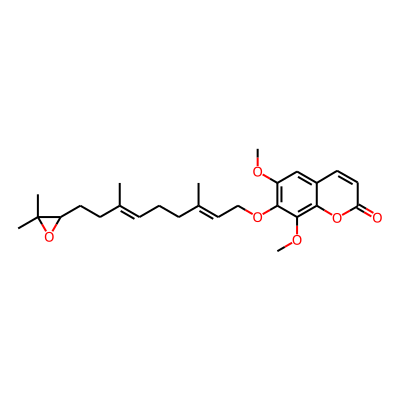 2H-1-Benzopyran-2-one, 7-((9-(3,3-dimethyloxiranyl)-3,7-dimethyl-2,6-nonadienyl)oxy)-6,8-dimethoxy-, (E,E)-(-)-