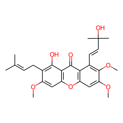 1-Hydroxy-3,6,7-trimethoxy-2-(3-methyl-2-butenyl)-8-(3-hydroxy-3-methyl-1E-butenyl)-xanthone