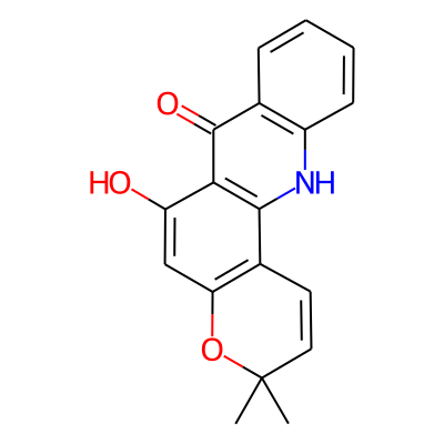 7H-Pyrano(2,3-c)acridin-7-one, 3,12-dihydro-6-hydroxy-3,3-dimethyl-